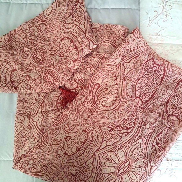 Vintage PERI Homework Collection Standard Curtain Panel & Valance Burgundy Cream - Picture 1 of 12